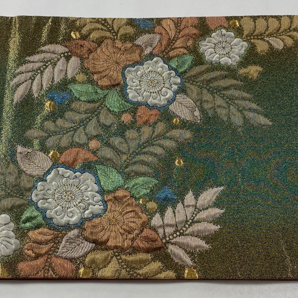 袋帯 秀品 辻が花柄 金糸 箔 緑 お太鼓柄 正絹 【中古】 - メルカリ