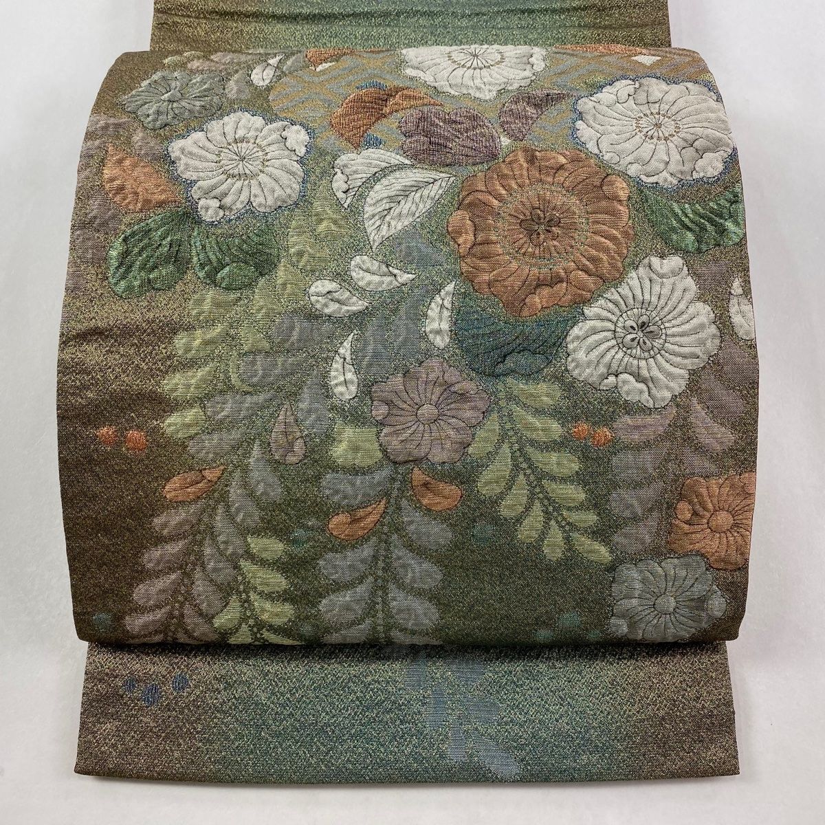 袋帯 秀品 辻が花柄 金糸 箔 緑 お太鼓柄 正絹 【中古】 - メルカリ