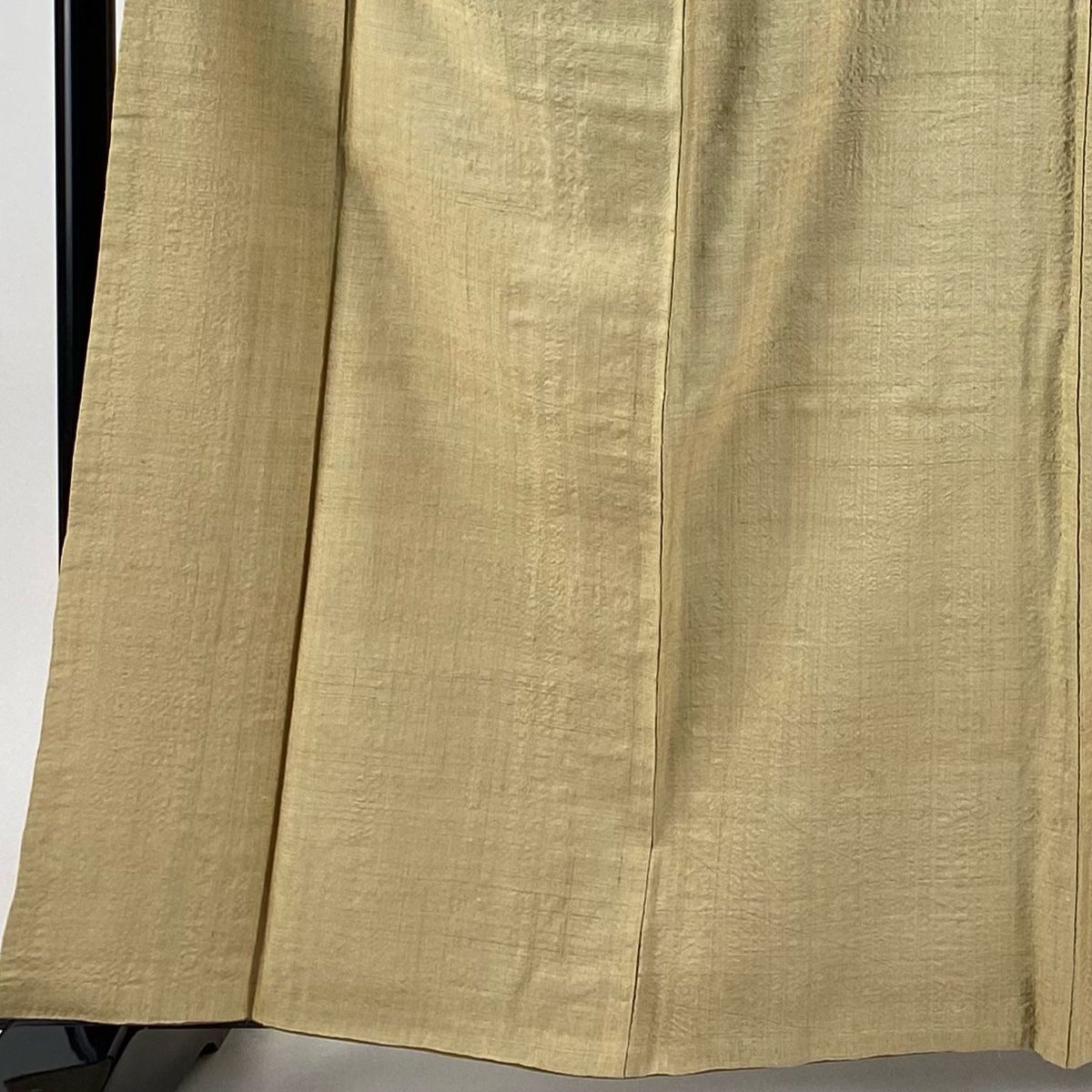 紬 身丈162 5 cm 裄丈67 L 袷 野蚕糸 ベージュ 正絹 一つ紋
