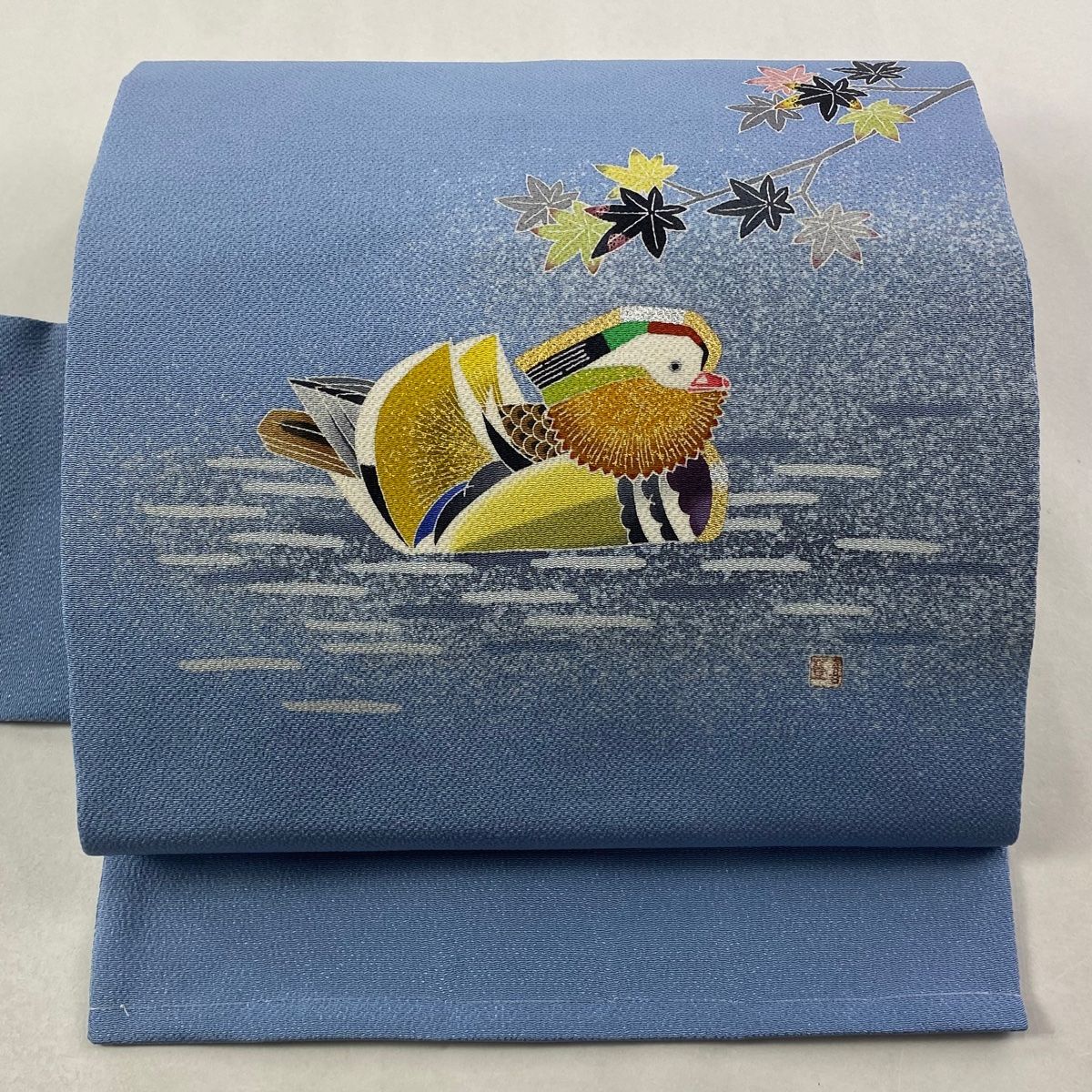 O0093 美品 逸品 上品 人間国宝 羽田登喜男 作 鴛鴦 正絹 名古屋帯 O0093 美品 逸品 上品 人間国宝 羽田登喜男 作 鴛鴦 正絹 名古屋帯