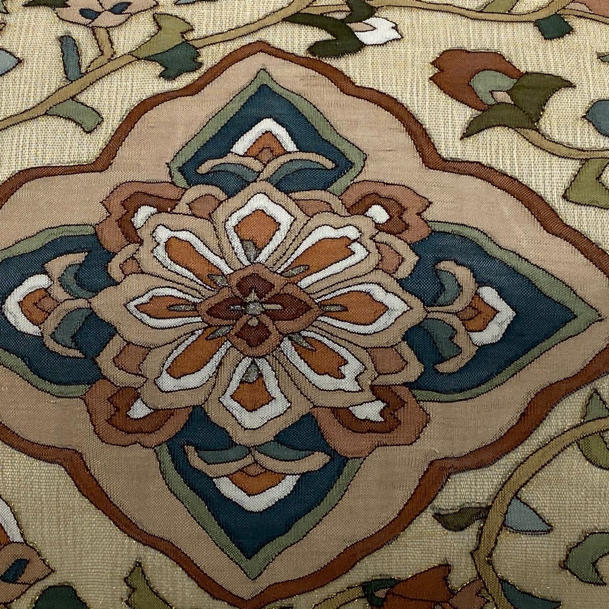 袋帯 夏帯 華文 金銀糸 金色 お太鼓柄 正絹