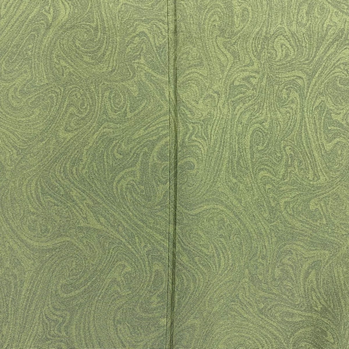  小紋 身丈165 cm 裄丈68 L 袷 墨流し 薄緑 正絹 小紋 着物