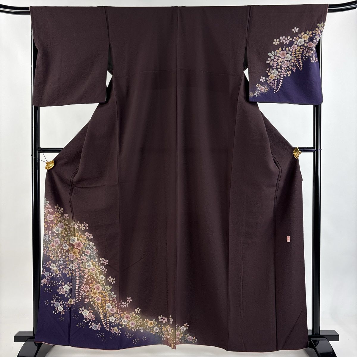 付下げ 身丈163.5cm 裄丈67.5cm L 袷 翠山工房 やまと 落款 辻が花