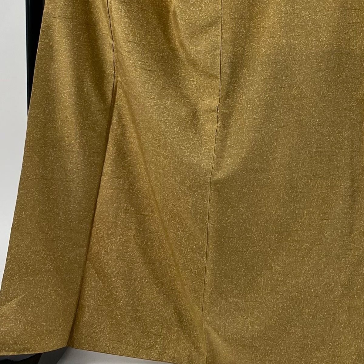 紬 身丈168 cm 裄丈68 L 袷 幾何学 山吹茶色 正絹