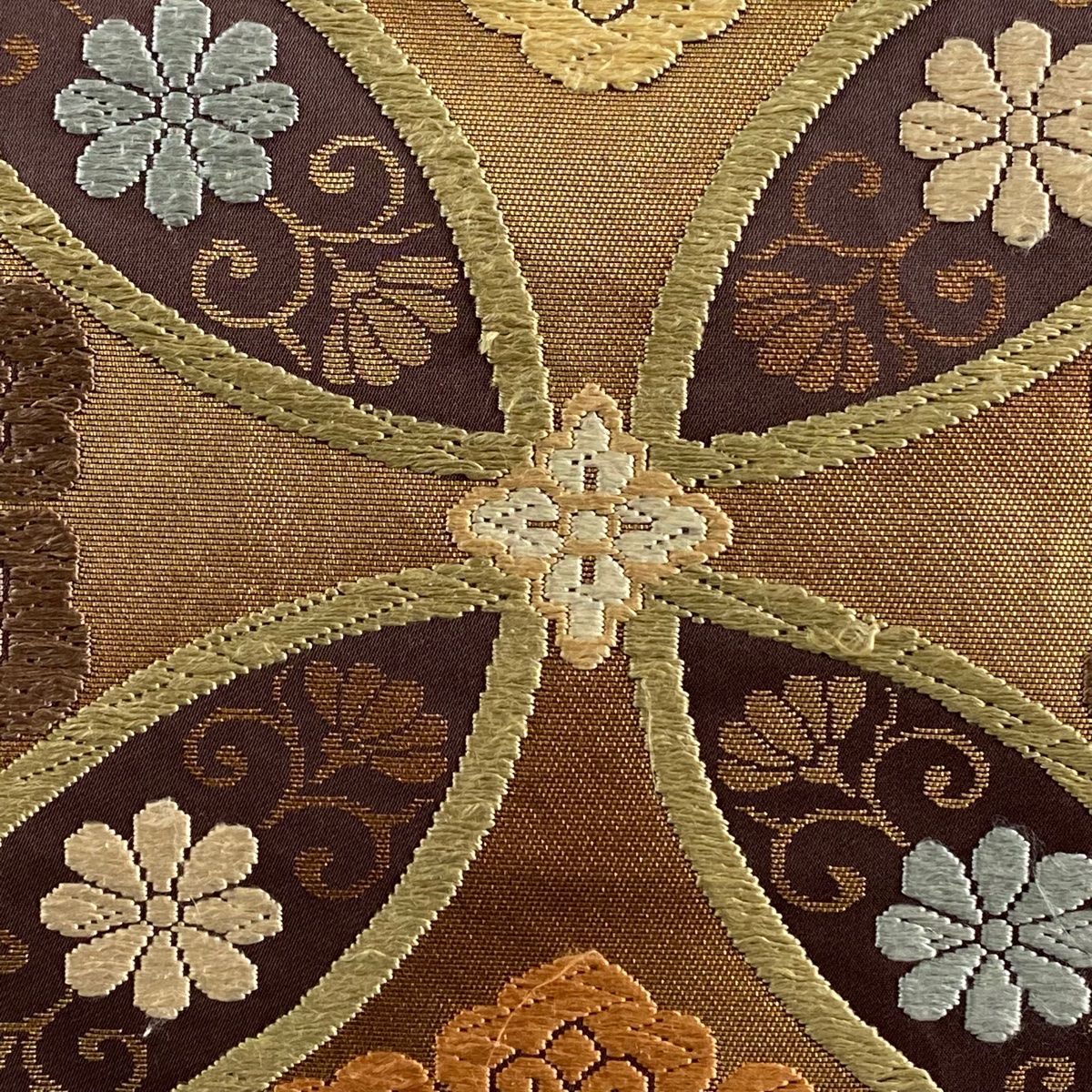 河合美術織物　袋帯　本金箔　唐織 楽天市場】着物 帯 振袖用 河合美術織物 最高級 京 西陣織 唐織 箔錦帯