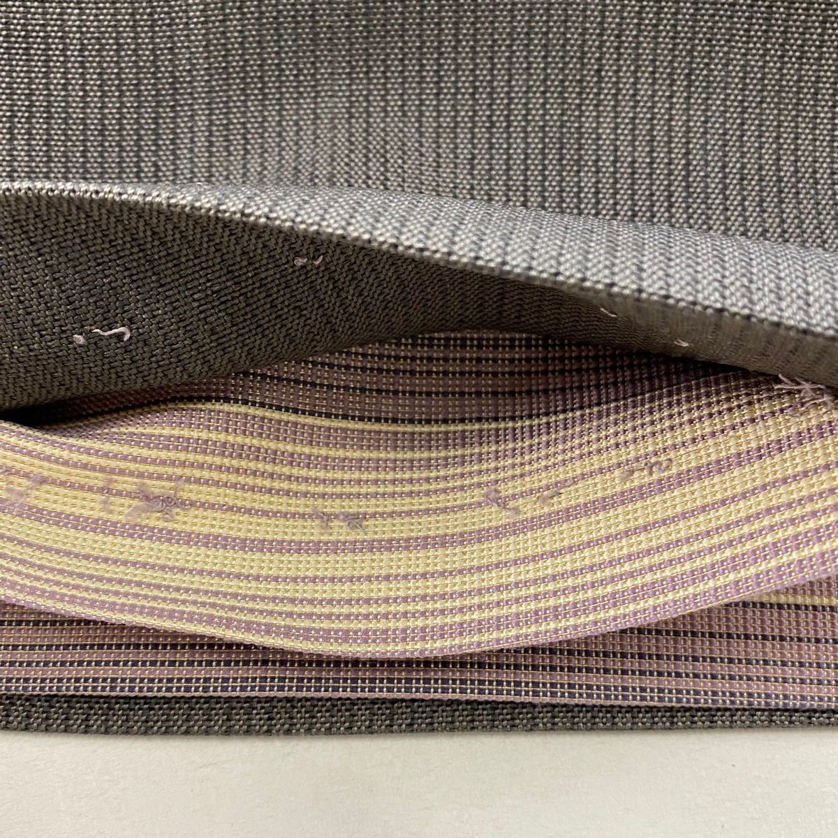  袋帯 色紙 瓢箪 絞り 灰紫 お太鼓柄 正絹 袋帯 帯