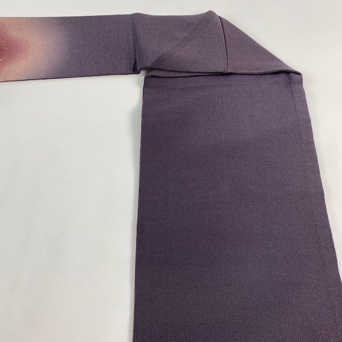  名古屋帯 秀品 桜 金彩 ぼかし 灰紫 正絹 名古屋帯 帯