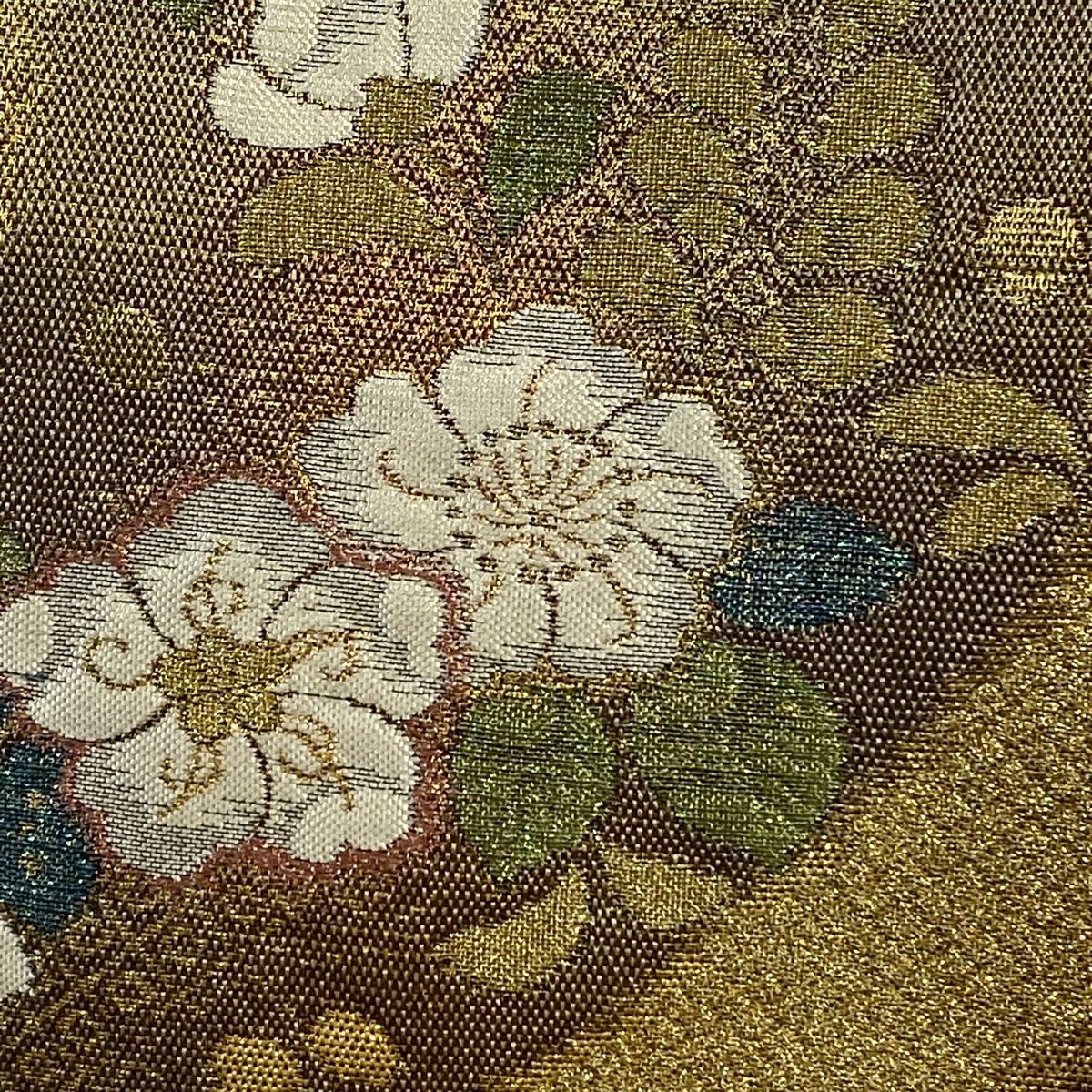 袋帯 秀品 やまと 辻ヶ花柄 流水 箔 金色 全通 正絹