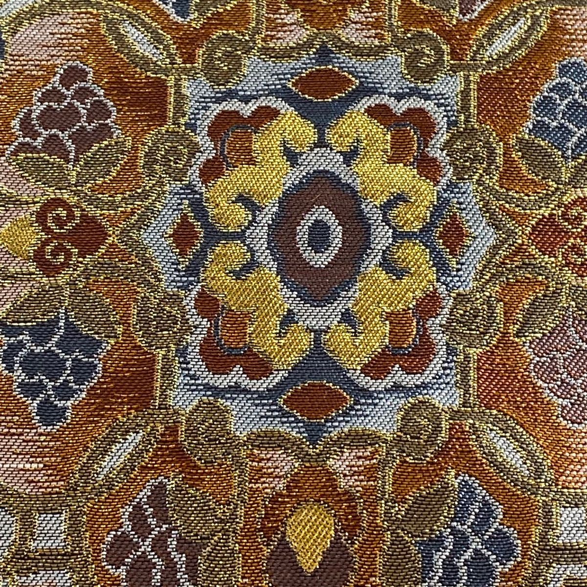 袋帯 秀品 華文 宝尽くし 金色 全通 正絹