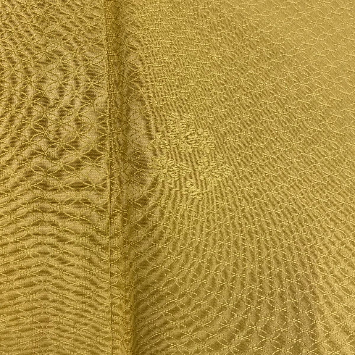  色無地 身丈156 cm 裄丈64 M 単衣 地紋 黄土色 正絹 秀品 色無地 着物