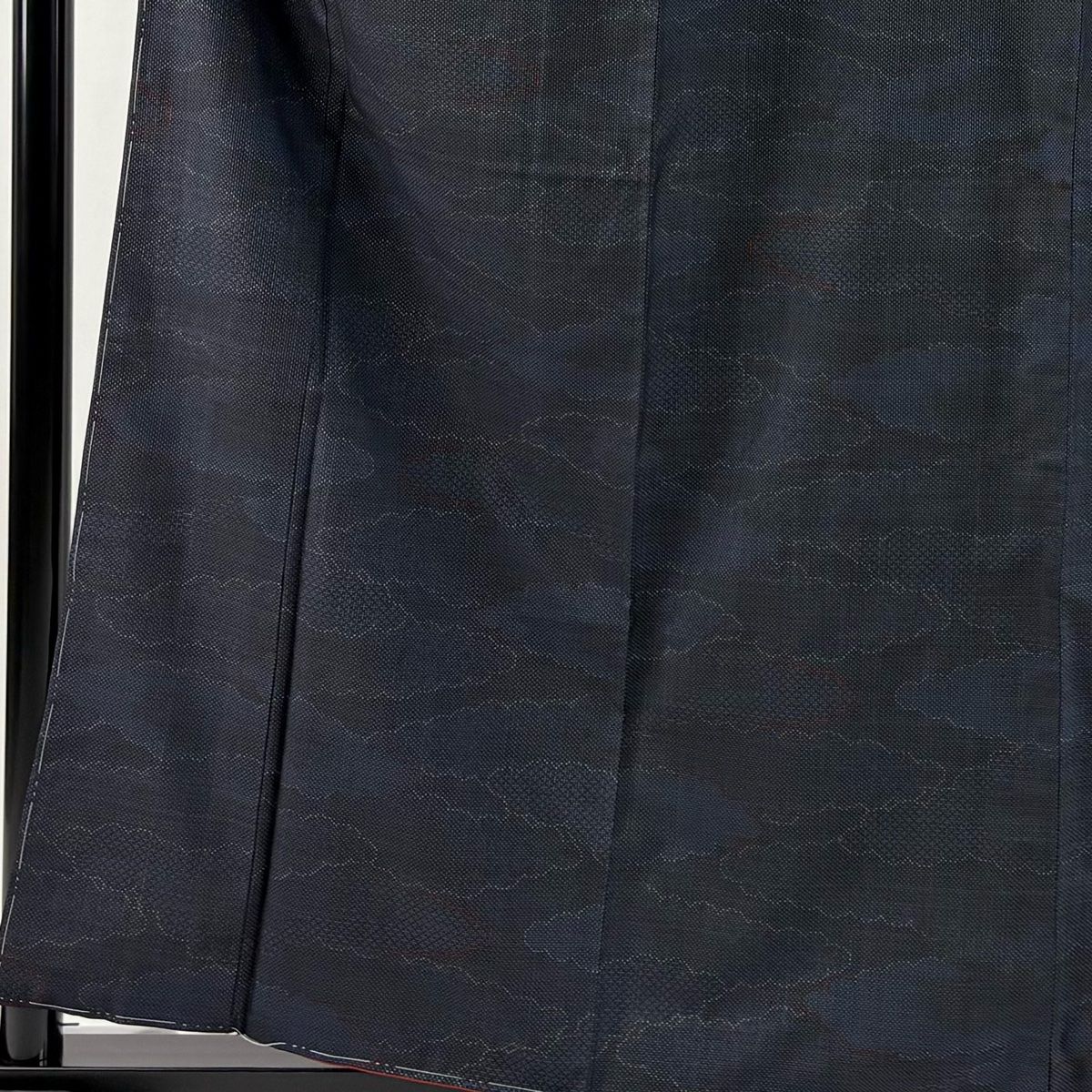 紬 身丈160 cm 裄丈63 5 S 袷 雲文 紺色 正絹 秀品