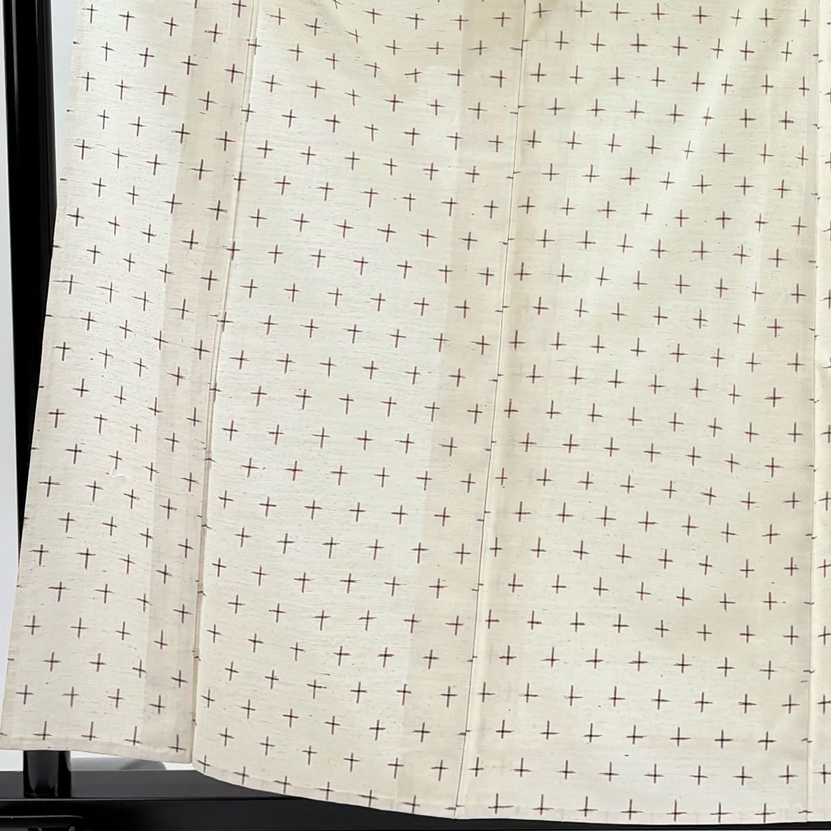 紬 身丈159 cm 裄丈62 5 S 単衣 十字絣 クリーム 正絹 秀品