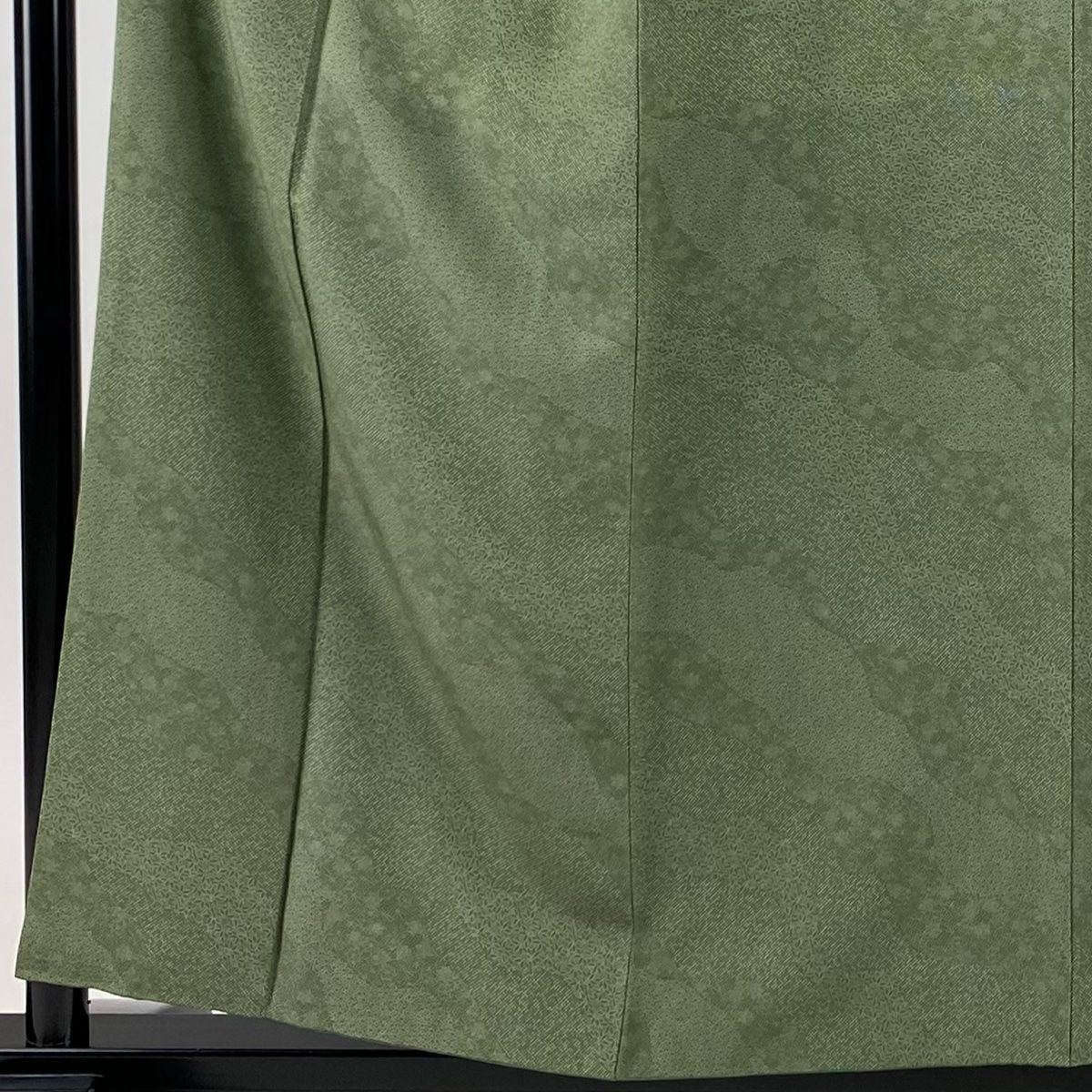 江戸小紋 身丈157 cm 裄丈64 M 袷 寄せ柄 道長取り よもぎ色 正絹