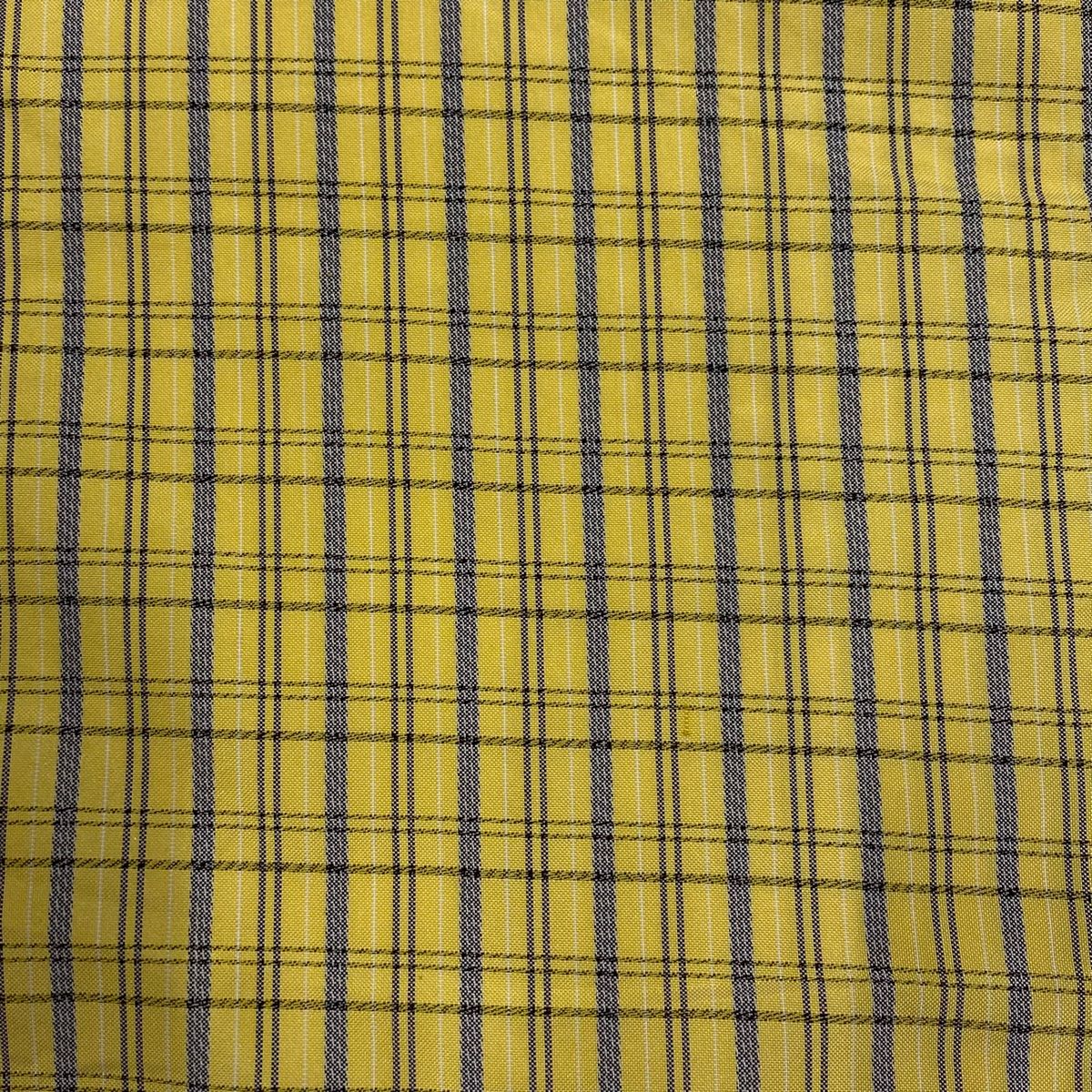  大島紬 身丈170 cm 裄丈72 未仕立て 仮絵羽 証紙 格子 薄黄 正絹 紬 着物