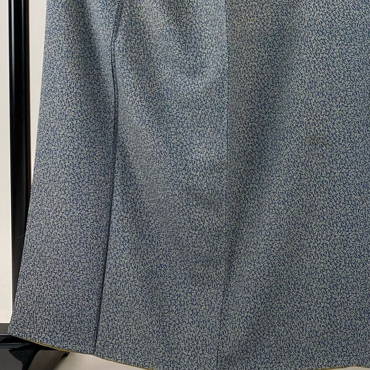 小紋 身丈161 cm 裄丈65 5 M 袷 文字文 幾何学模様 青灰色 正絹