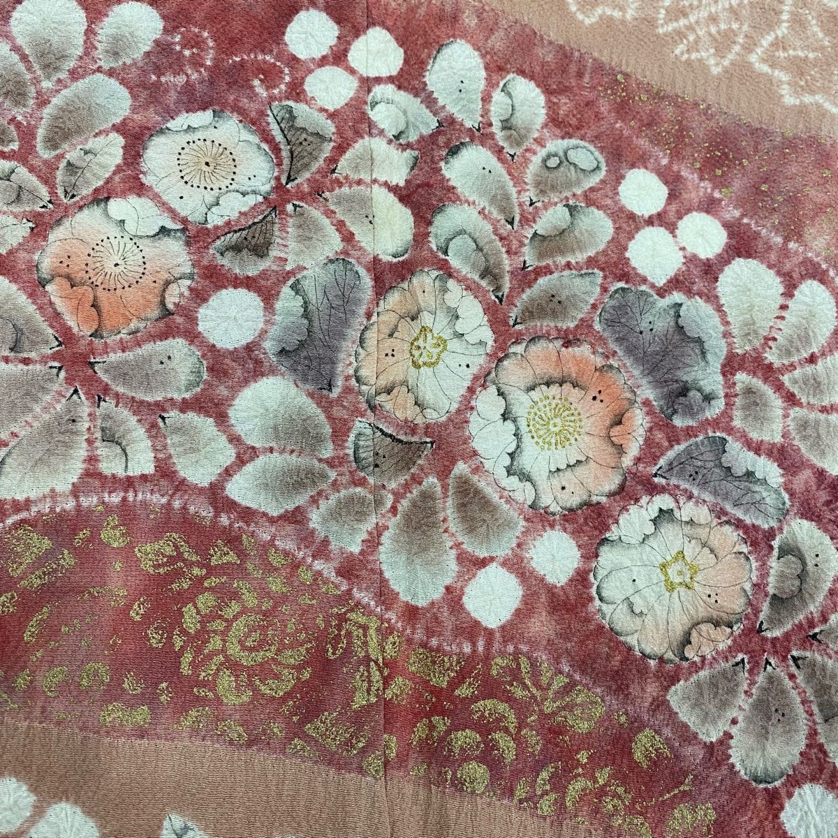 訪問着 身丈163.5cm 裄丈65.5cm M 袷 滝泰 落款 辻が花 金彩 ぼかし