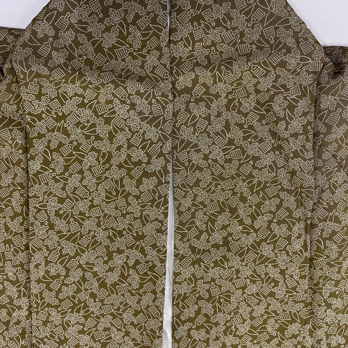  江戸小紋 身丈164 cm 裄丈67 M 袷 紺屋二代目保科 落款 大根 おろし金 山吹茶色 正絹 小紋 着物