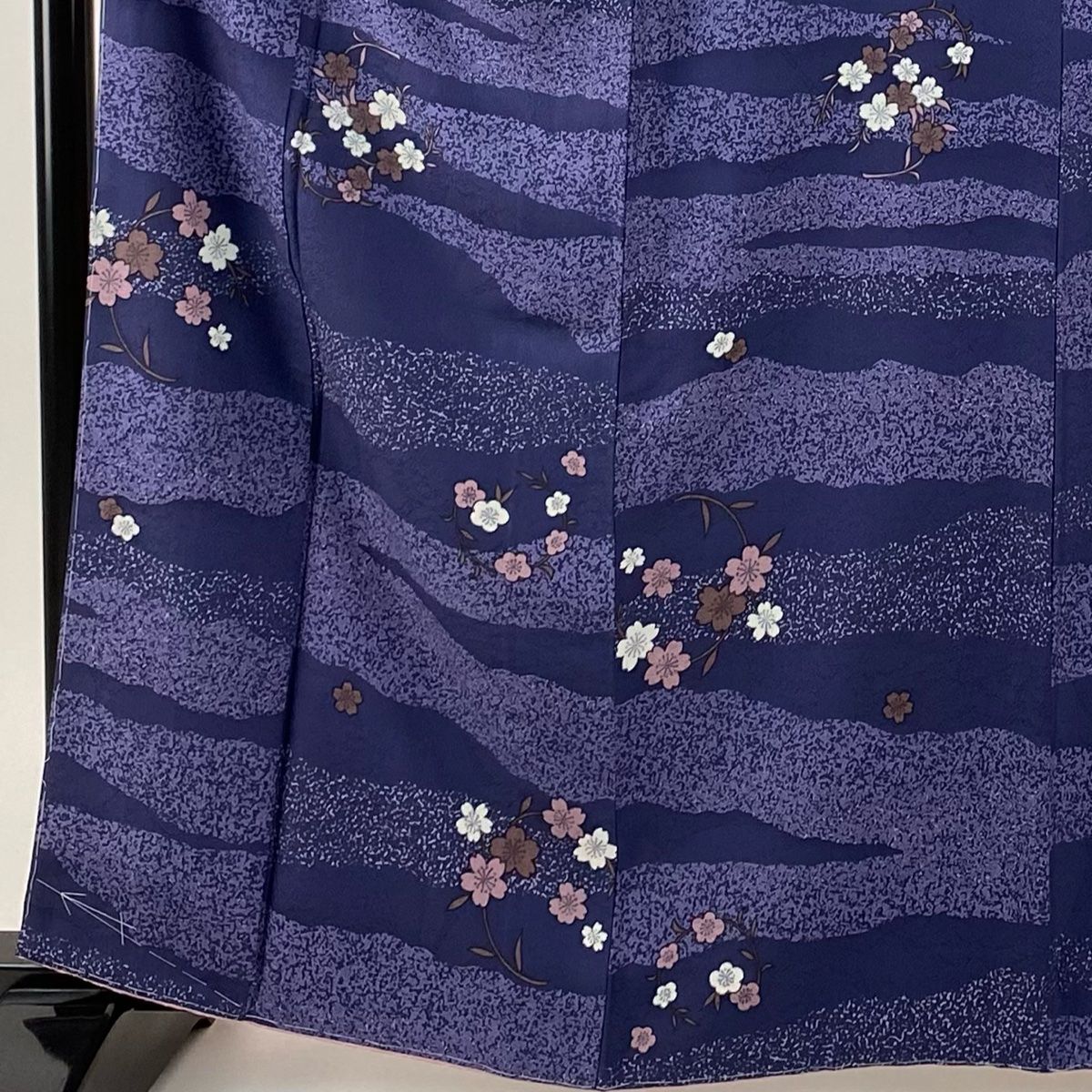 小紋 身丈163 cm 裄丈63 S 袷 大久保玄才 落款 花丸文 霞 紫 正絹