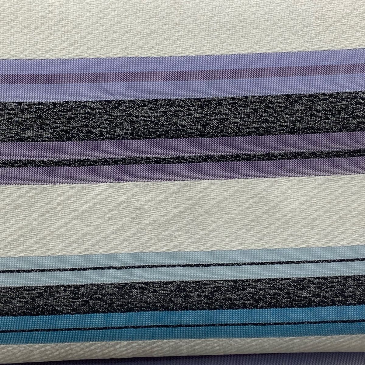 名古屋帯 秀品 証紙 夏帯 西陣織 京和紙 段縞 白 正絹