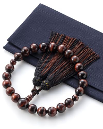 福正堂 数珠 念珠 男性用 葬祭プロ監修 京都伝統 葬儀 葬式 じゅじゅ 略式数珠 男性 赤虎目 7aceffb1