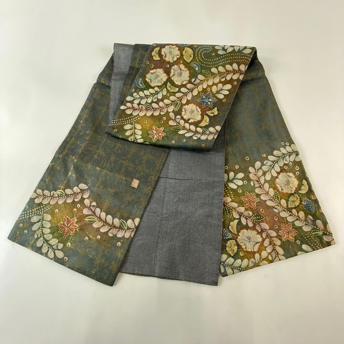 逸品!!絹 袋帯☆【辻が花】金通し 金彩絞り 抹茶 緑 グラデーション お太鼓柄 逸品!!絹 袋帯☆【辻が花】金通し 金彩絞り 抹茶 緑 グラデーション