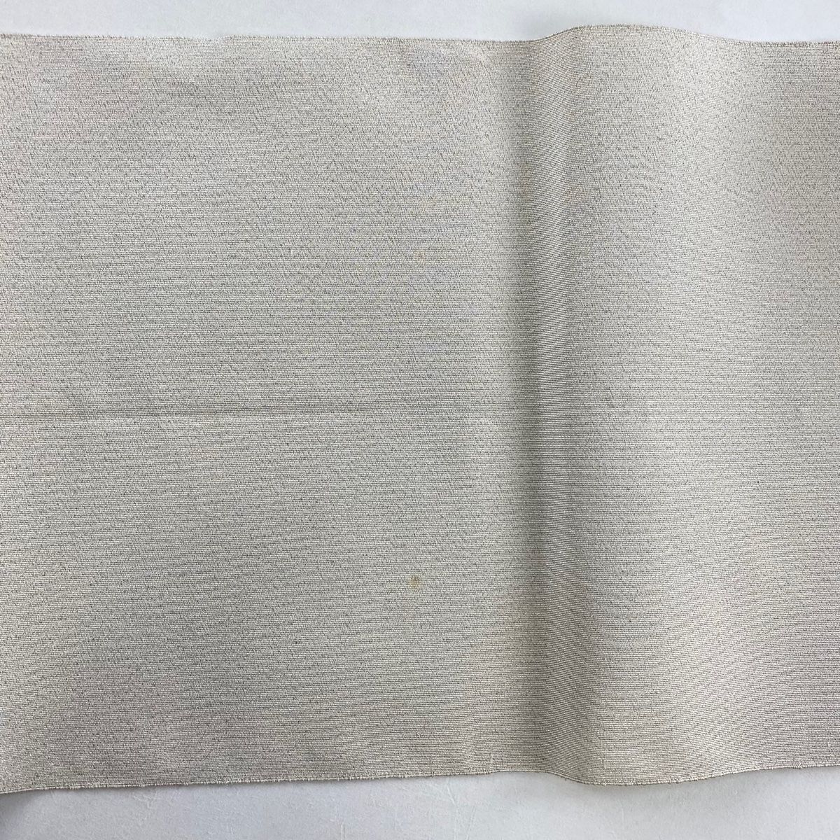  名古屋帯 秀品 松葉仕立て 八寸名古屋帯 御所車 松竹梅 金銀糸 銀通し 灰白 正絹 名古屋帯 帯