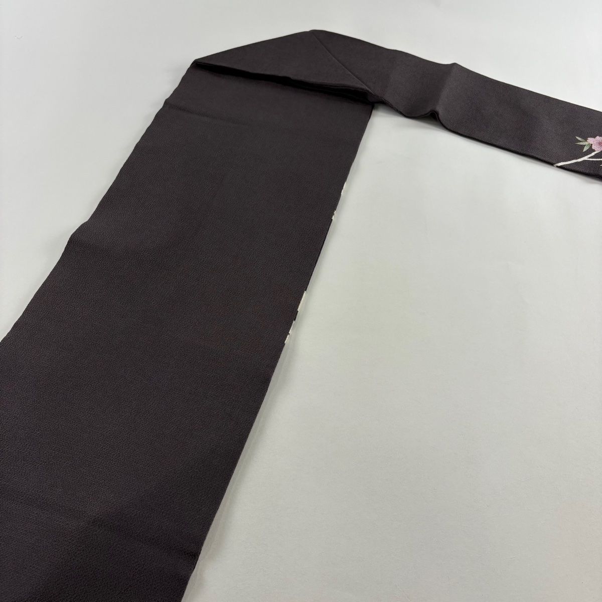  名古屋帯 桜 シルエット 金彩 茶紫 正絹 名古屋帯 帯