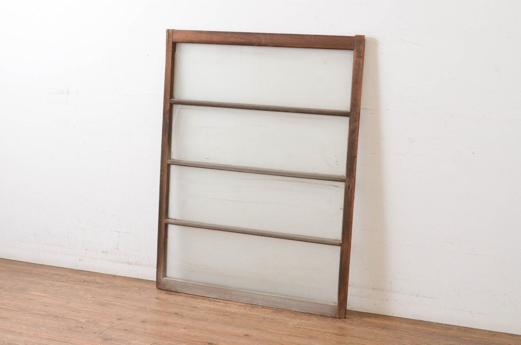 現状販売 横桟ガラス窓1枚 アンティーク建具 引き戸 ガラス戸 4~7営業日前後で発送 修理加工希望の方3ヶ月程で発送 R-065013