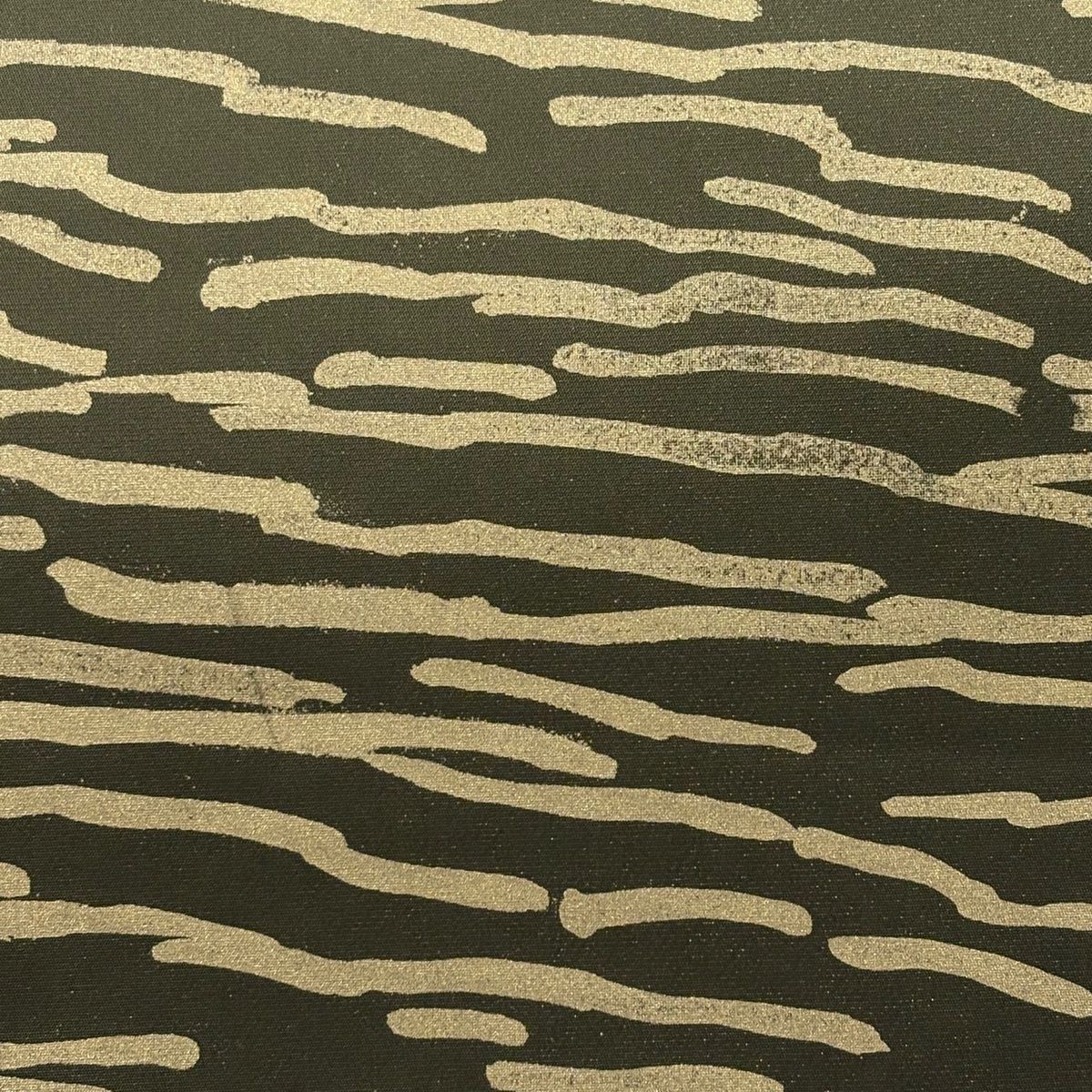  袋帯 幾何学模様 茶緑色 全通 正絹 袋帯 帯