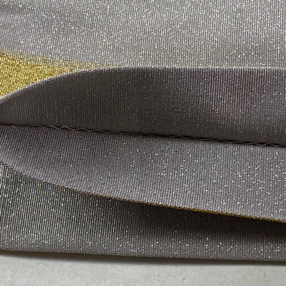  袋帯 樹木 霞 金銀糸 灰紫 お太鼓柄 正絹 袋帯 帯