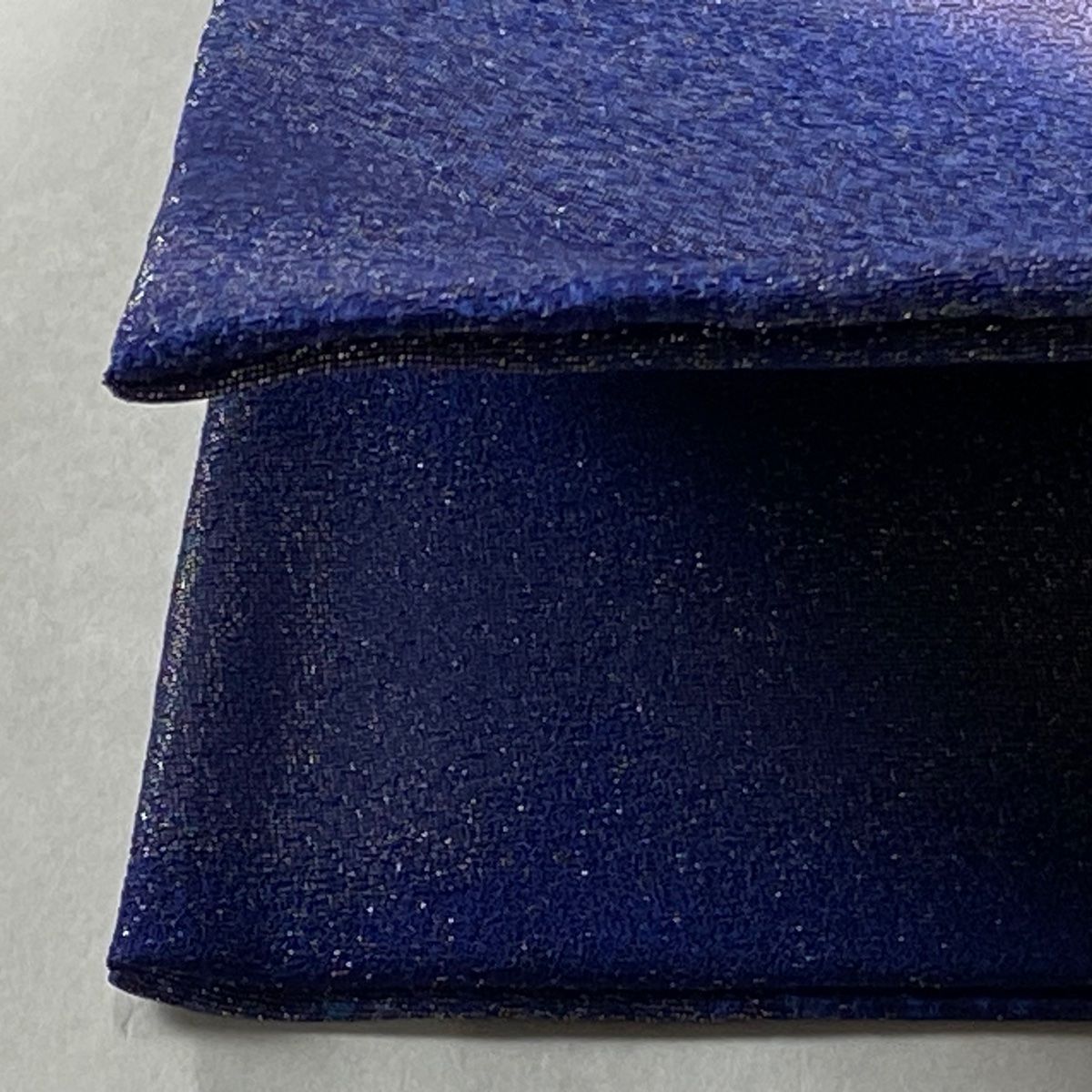  袋帯 辻が花 波 金通し 金彩 青紫 お太鼓柄 正絹 袋帯 帯