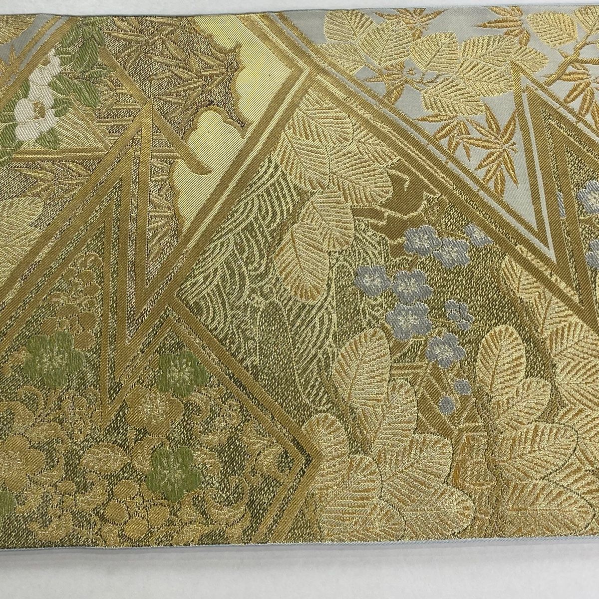 川島織物　袋帯　金糸　松竹梅　松皮菱　椿　着物　帯　028k 川島織物 袋帯 金糸 松竹梅 松皮菱 椿 着物 帯 028k 川島織物 袋帯 女性