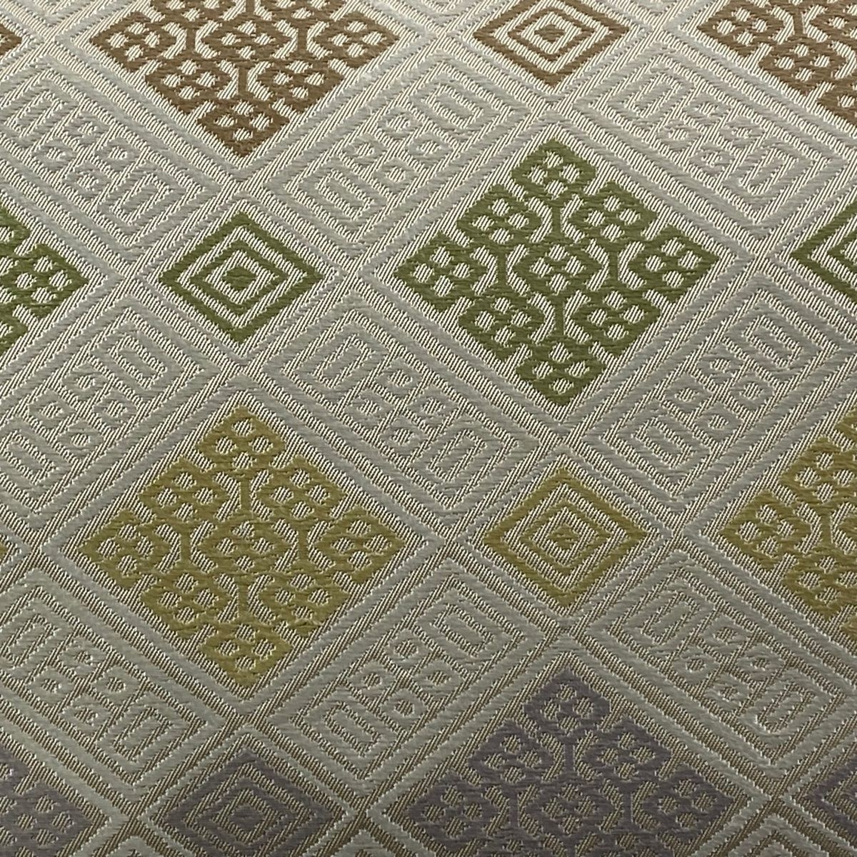 袋名古屋帯 川島織物 落款 菱 幾何学 ベージュ 正絹