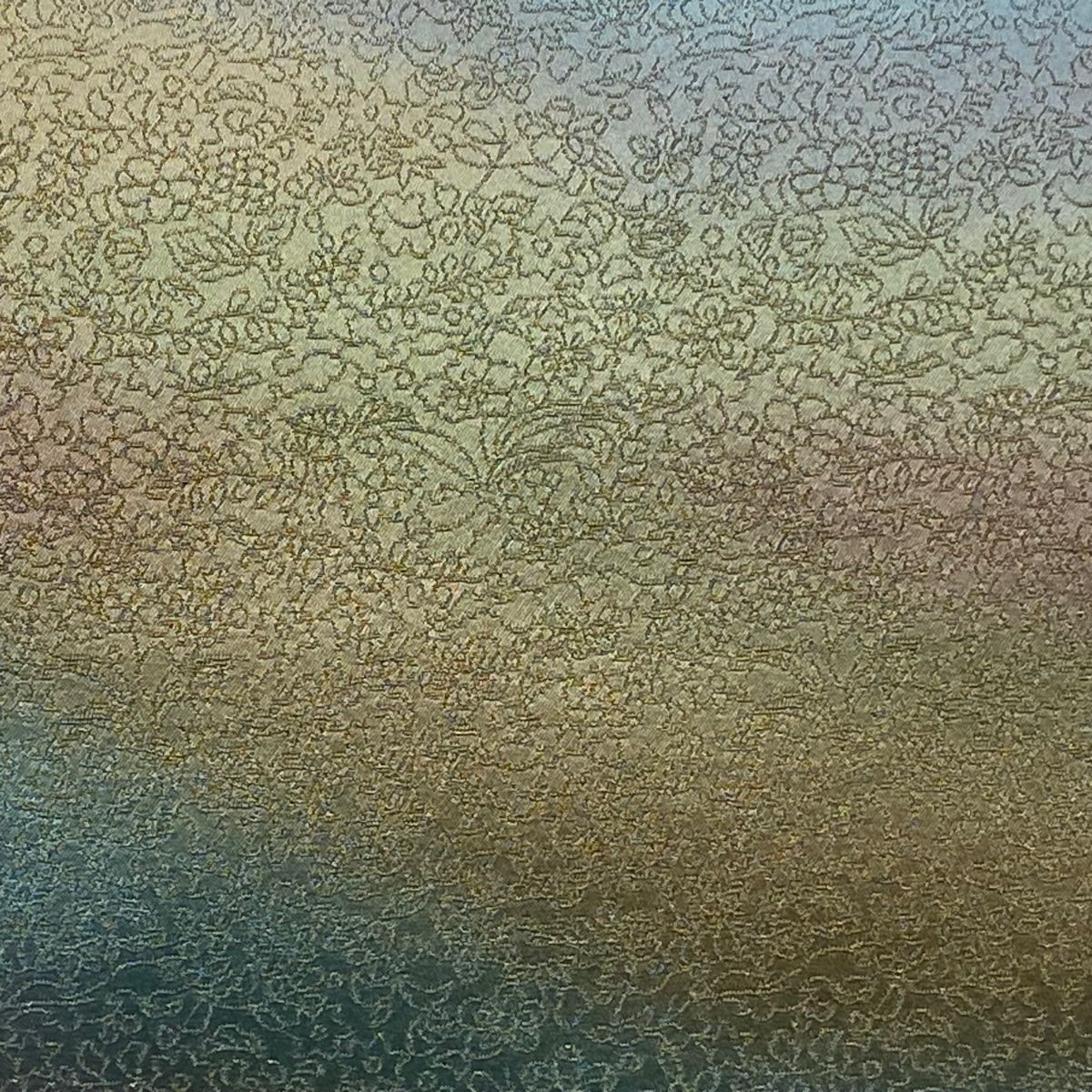 袋帯 久保田一竹工房 落款 霞 金通し 灰紫 お太鼓柄 正絹