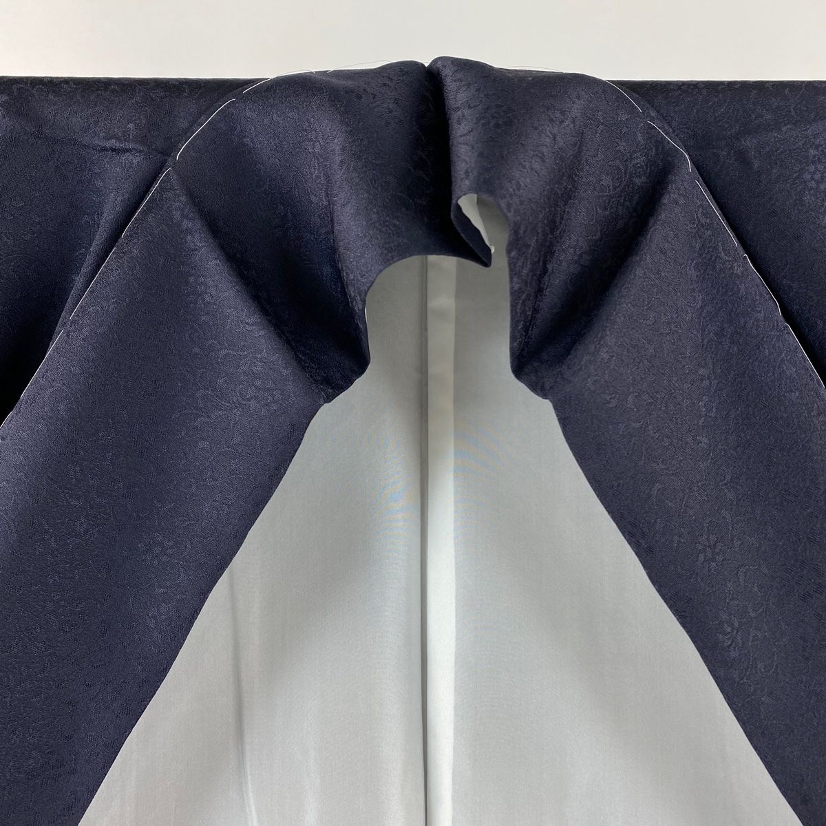  付下げ 身丈167 cm 裄丈68 L 袷 袋帯セット 華文 花唐草 箔 濃紺 正絹 秀品 訪問着 付け下げ 着物