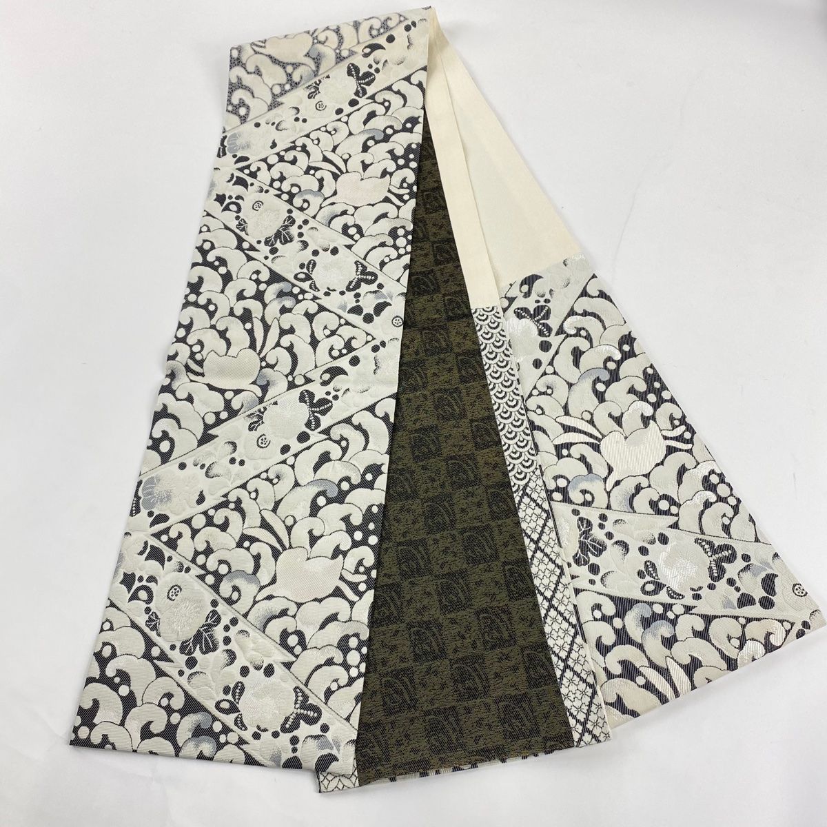  訪問着 身丈160 cm 裄丈63 S 袷 袋帯セット 落款 辻が花柄 染め分け 絞り ベージュ 正絹 訪問着 付け下げ 着物
