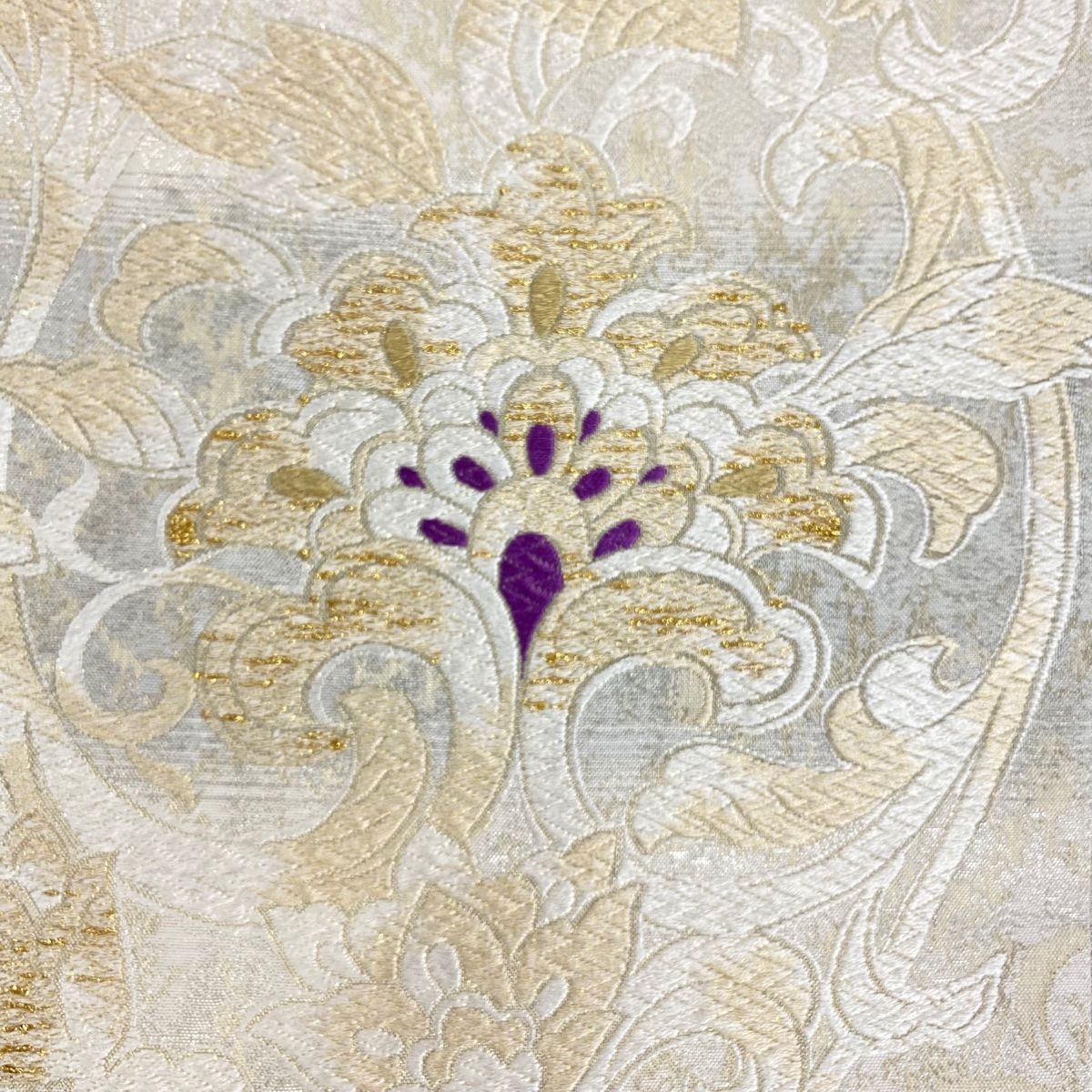 美品】 訪問着 身丈162cm 裄丈66.5cm M 袷 袋帯セット 辻が花柄 入子粉