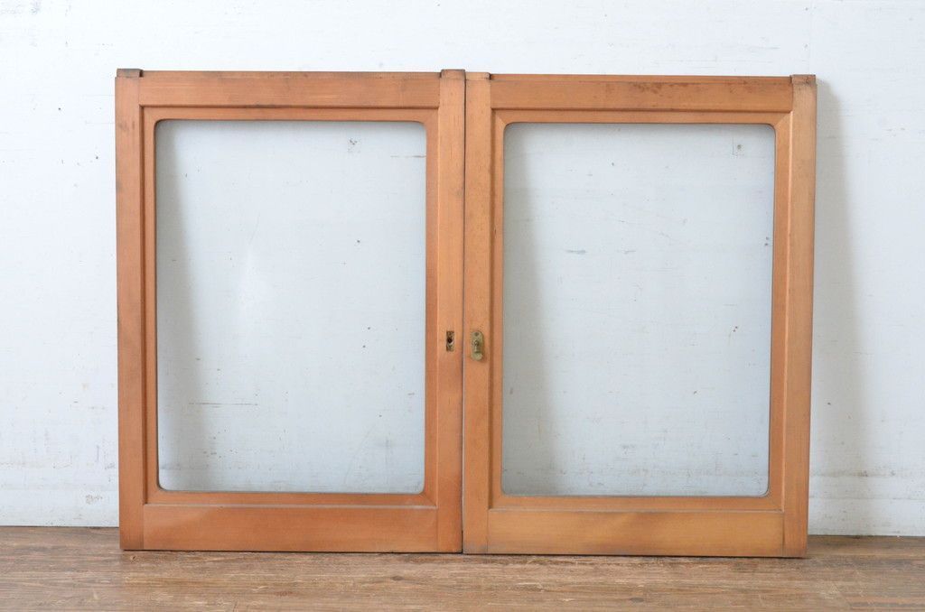 ガラス窓2枚セット ビンテージ建具