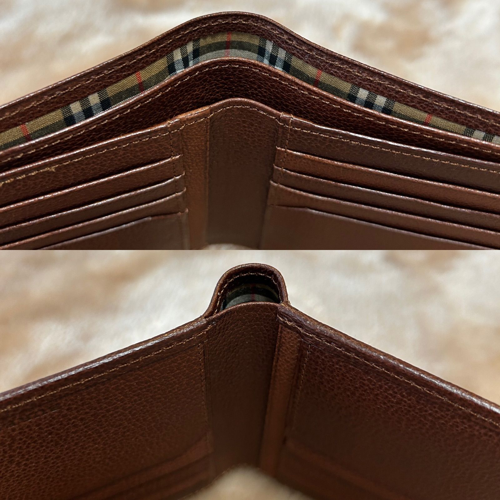 バーバリー二つ折り財布コンパクトウォレットさいふサイフ札入れメンズレディースユニセックス男女兼用男性用紳士女性用婦人ブラウン茶