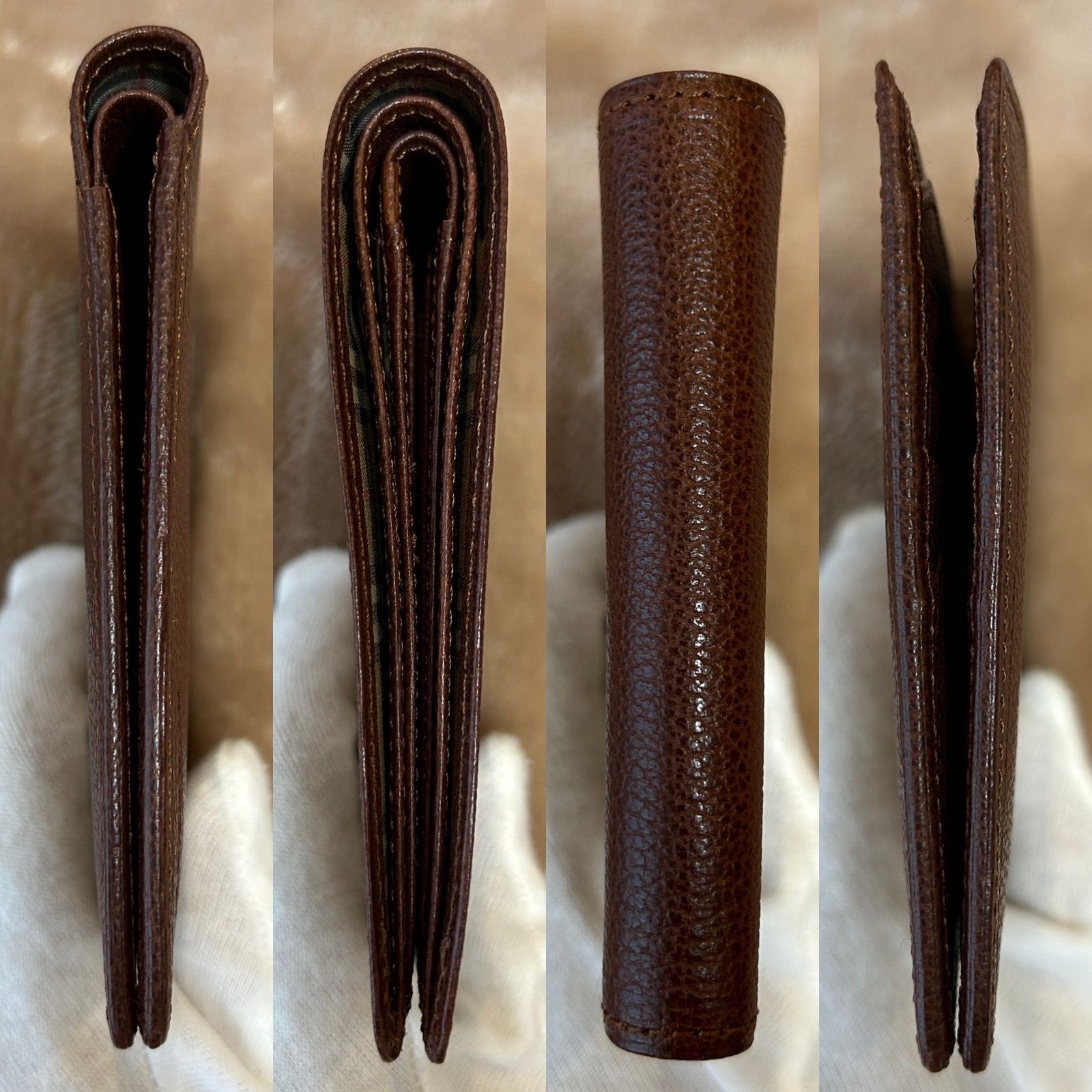 バーバリー二つ折り財布コンパクトウォレットさいふサイフ札入れメンズレディースユニセックス男女兼用男性用紳士女性用婦人ブラウン茶