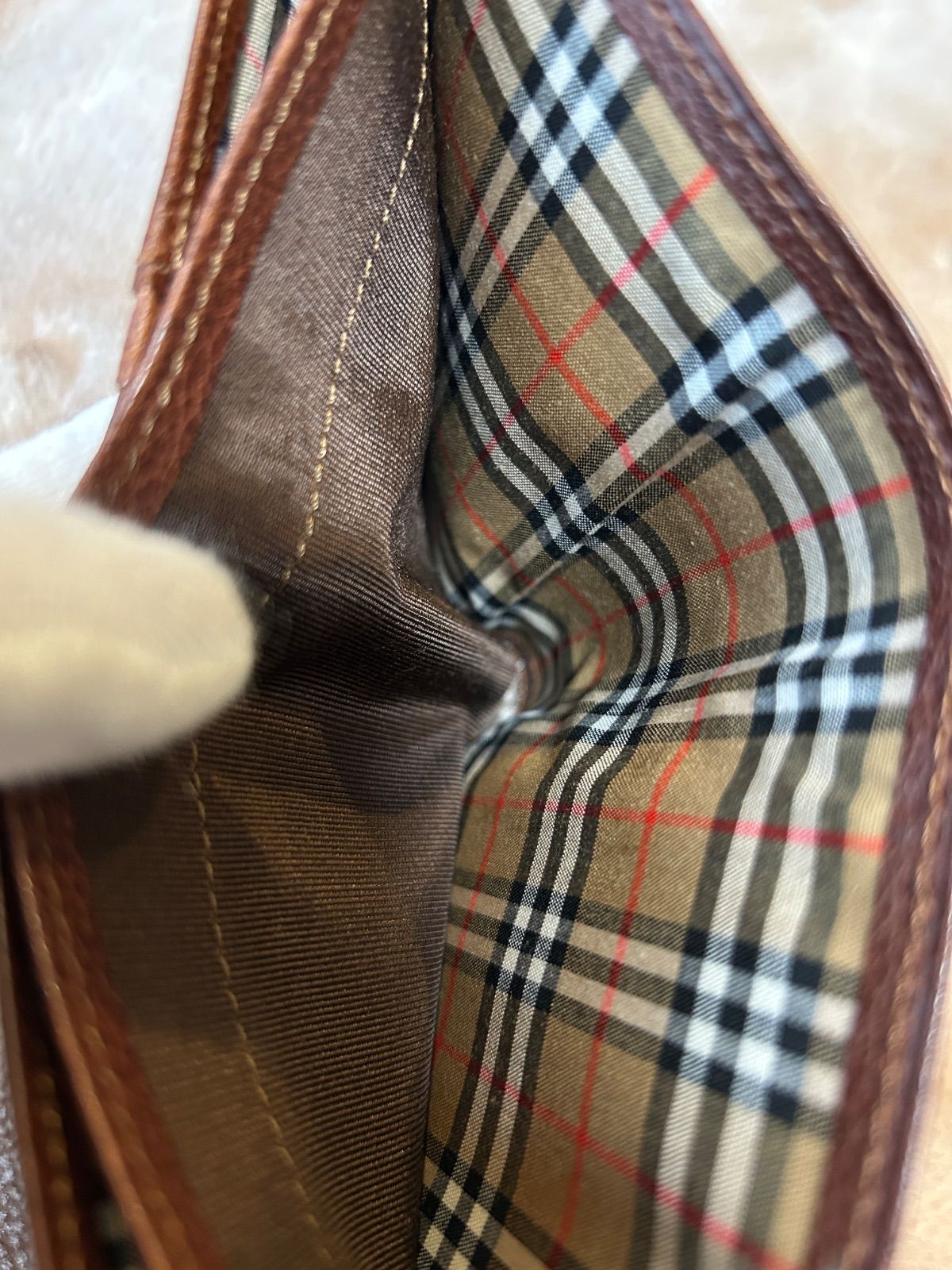 バーバリー二つ折り財布コンパクトウォレットさいふサイフ札入れメンズレディースユニセックス男女兼用男性用紳士女性用婦人ブラウン茶