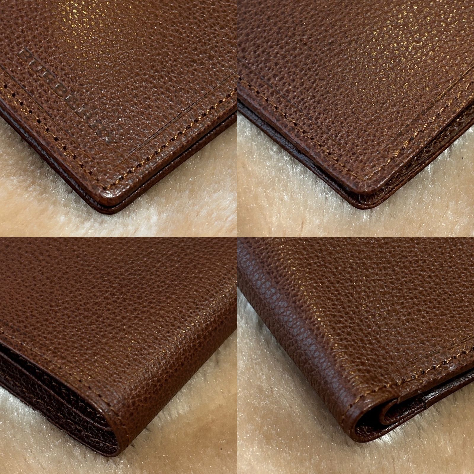 バーバリー二つ折り財布コンパクトウォレットさいふサイフ札入れメンズレディースユニセックス男女兼用男性用紳士女性用婦人ブラウン茶