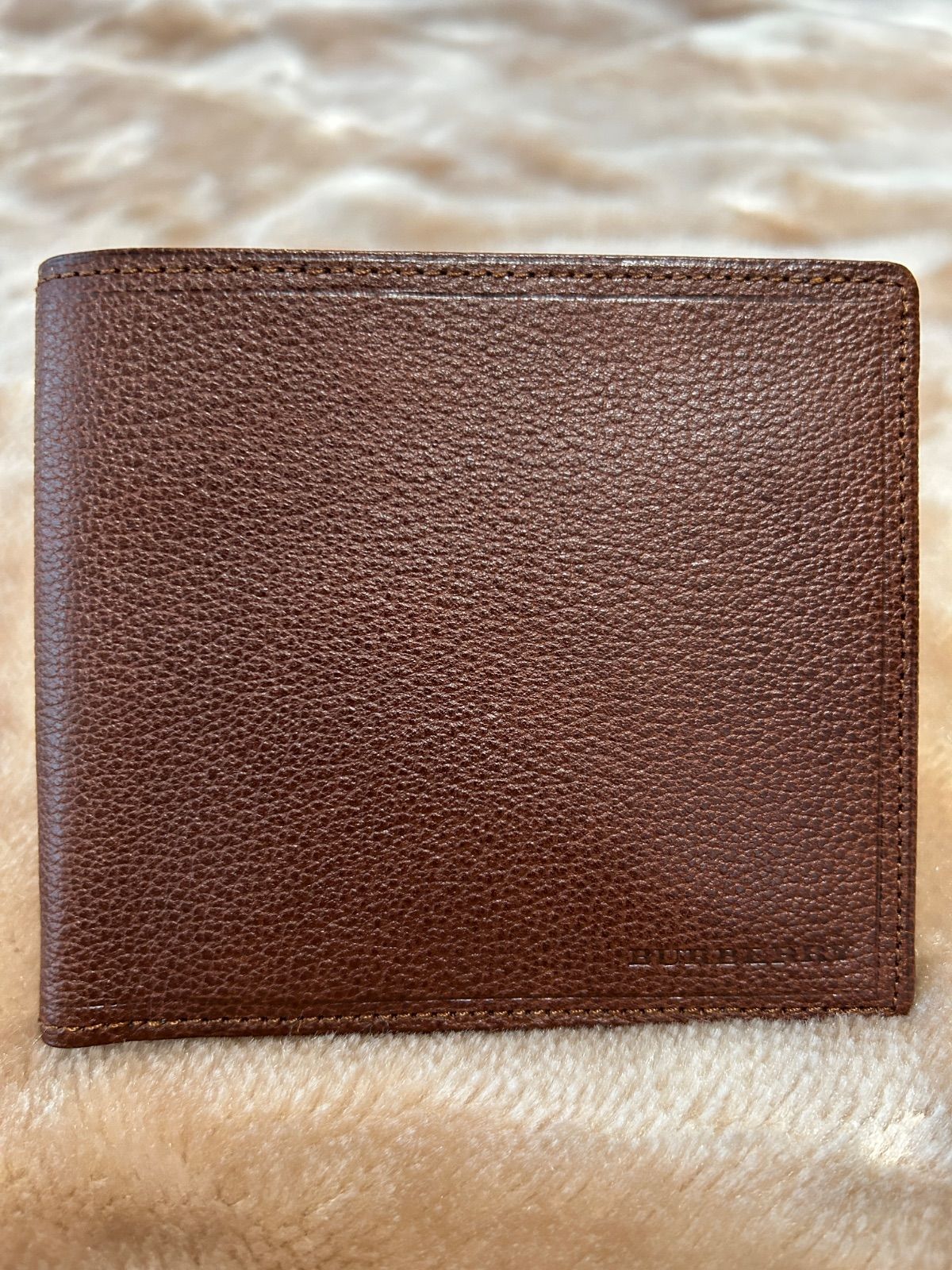 バーバリー二つ折り財布コンパクトウォレットさいふサイフ札入れメンズレディースユニセックス男女兼用男性用紳士女性用婦人ブラウン茶