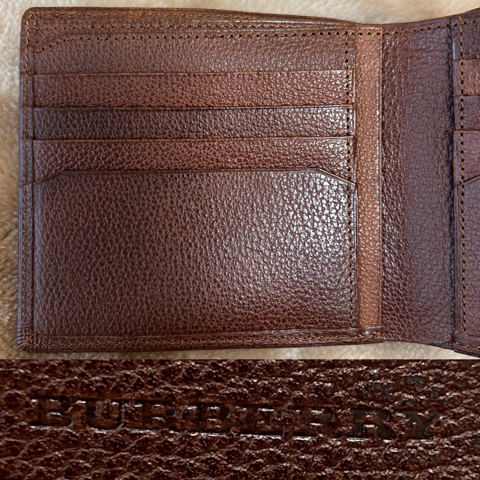 バーバリー二つ折り財布コンパクトウォレットさいふサイフ札入れメンズレディースユニセックス男女兼用男性用紳士女性用婦人ブラウン茶