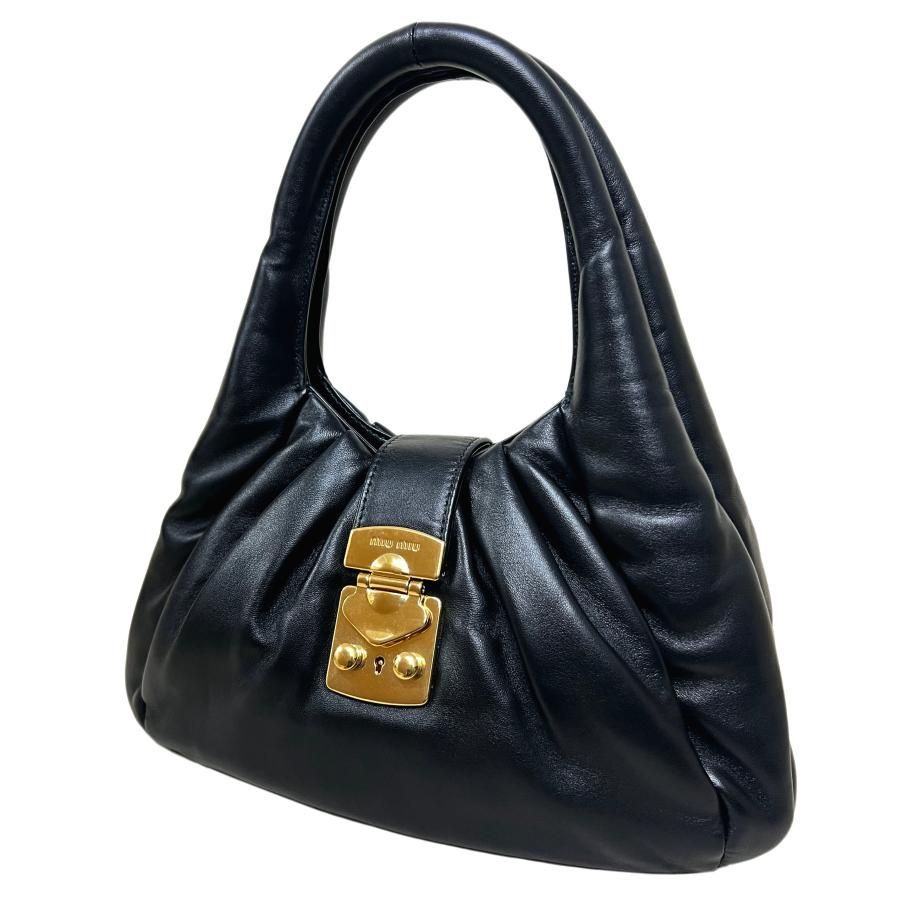 MIUMIU ミュウミュウ バッグ ナッパレザー 2WAY ハンド 肩掛け ショルダー ブラック 黒