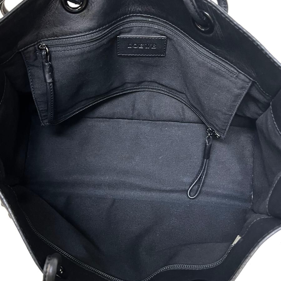 人気ブランドも多数！ LOEWE ロエベ バッグ レザー トート ロゴ スタッズ ショルダー 黒 ブラック 100％本物。
