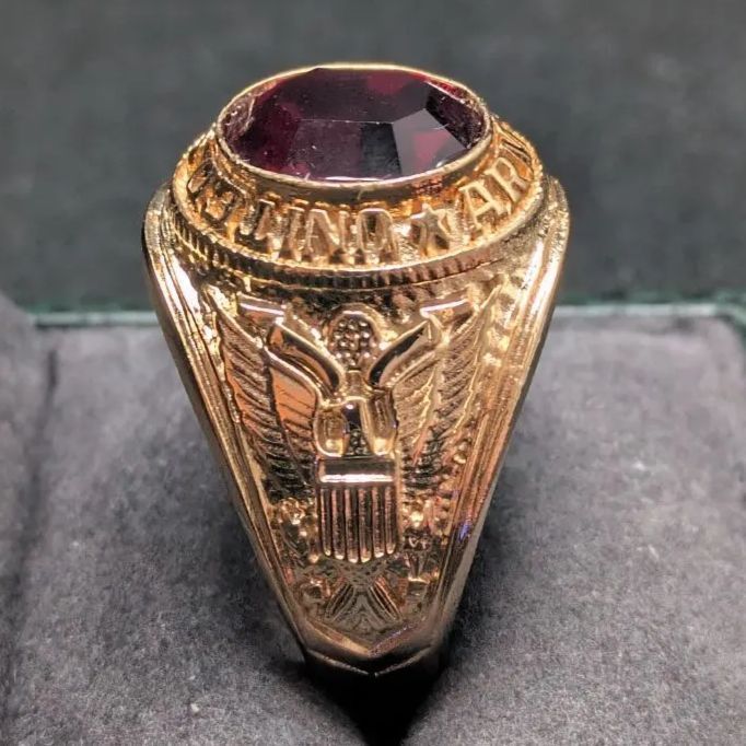 アーミーリング クラシック 米陸軍 US Army 金メッキ 米国 白頭鷲 紋章 米国 金メッキ アーミーリング US Army 白頭鷲 米陸軍 紋章 クラシック