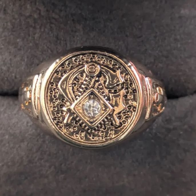 フリーメイソンリング ラウンド 1849 1910 ゴールドメッキ GP