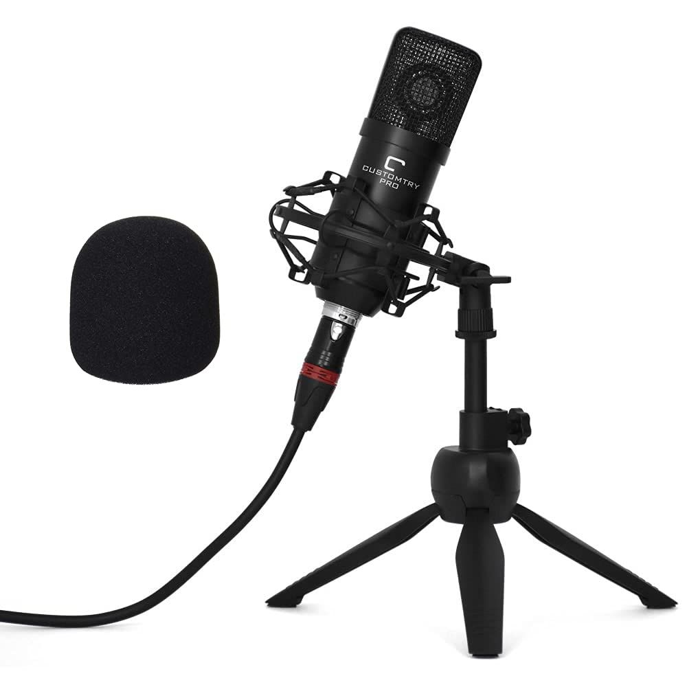 CUSTOM TRY カスタムトライ コンデンサーマイク オールインワンセット 単一指向性 CM-3000 X BK マイク ウインドスクリーン ショックマウント 卓上スタンド XLR-XLRケーブル付属