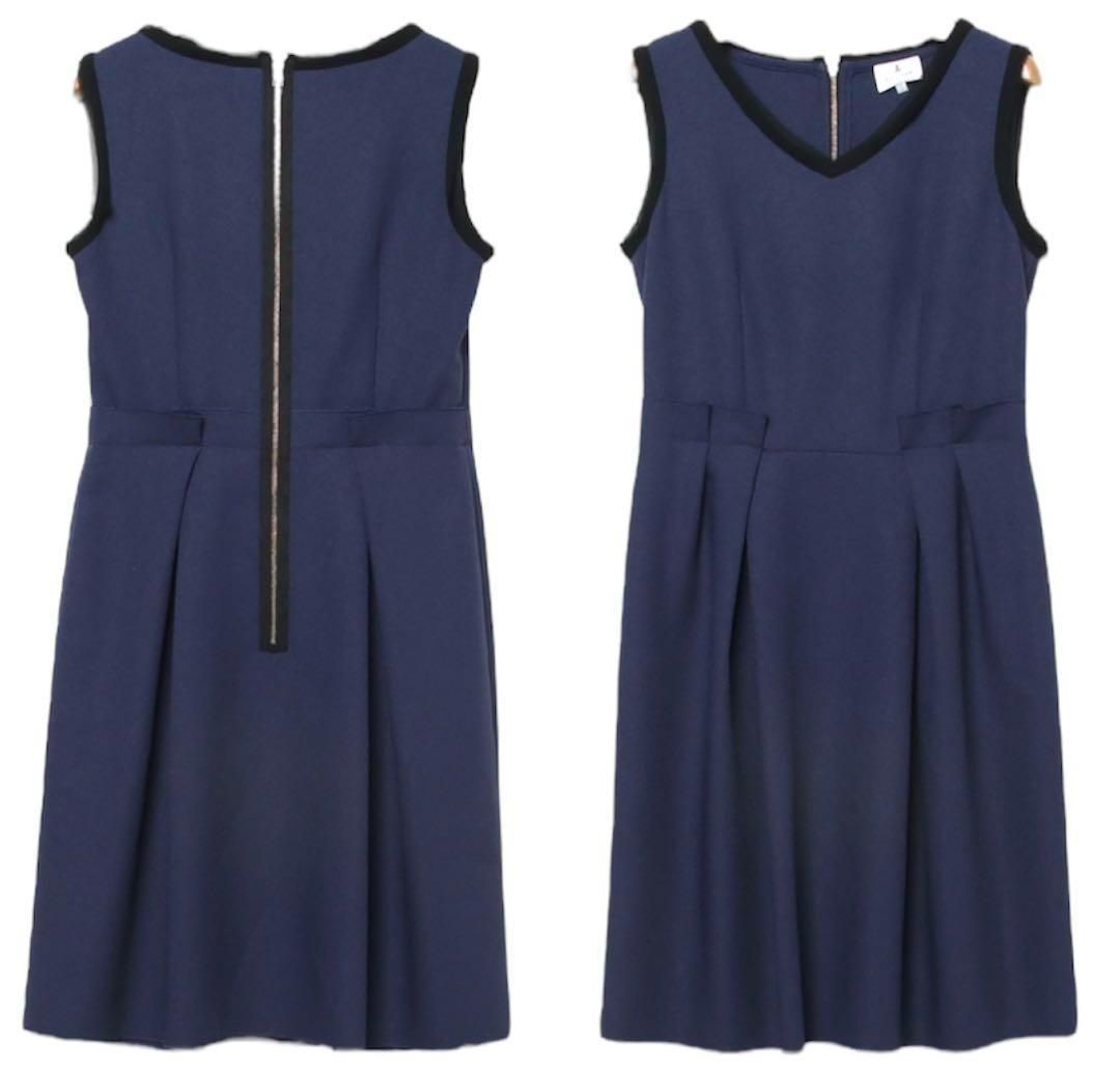 LANVIN en Bleu コサージュ付き ワンピース 大人 め 38